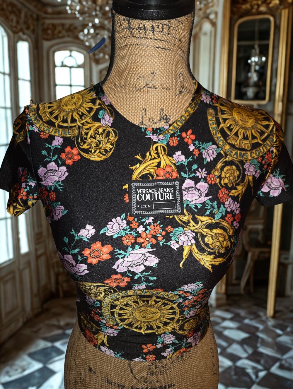 Versace Sunflower Garland Crop Top sz 0